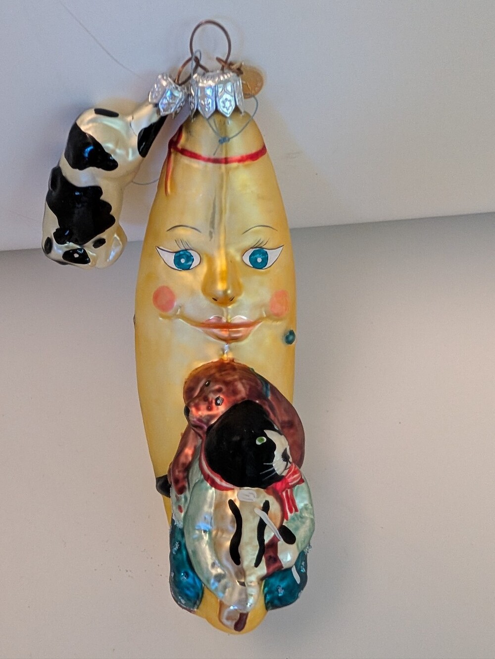 Vintage Hey Diddle Diddle Hand blown Ornament